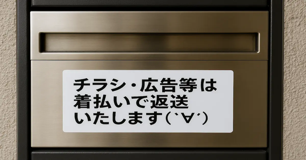 チラシお断りシールを貼った郵便受けのイメージ